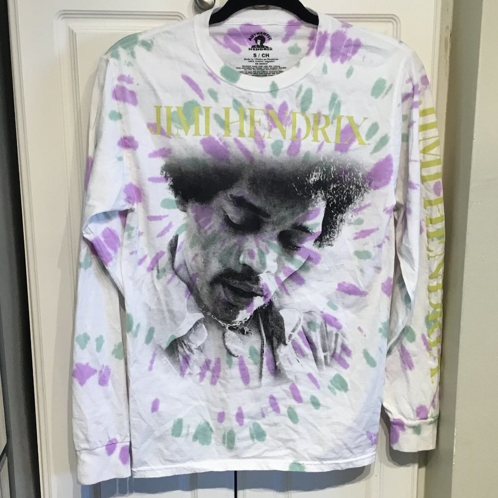 Authentic Hendrix Jimi Hendrix Tie Dyed Cotton Band Tee Shirt